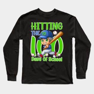 A day of learning and fun celebrating 100 days of school with a game of baseball Long Sleeve T-Shirt